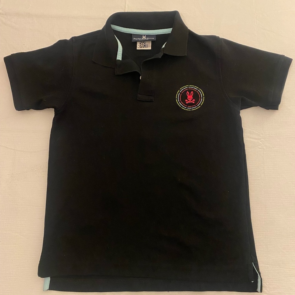 Psycho Bunny Black Polo Shirt for Kids